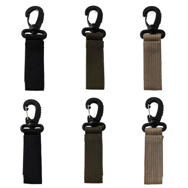 4 stk. Webbing rygsækrem Quickdraw karabinhage SORT STIL 2 Black Style 2-Style 2