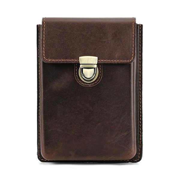 Penneetui i ægte læder Blyantpose KAFFE 5 PLACER 5 PLACER Coffee 5 Slots-5 Slots