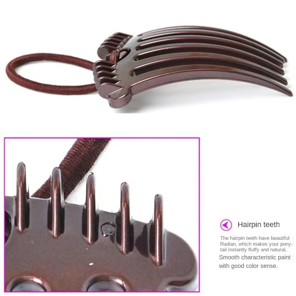 2kpl Fluffy Hair Comb -hiusklipsi MUSTA black