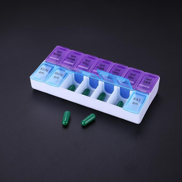 7 Days Pill Box 14 Grids Tablet Dispenser