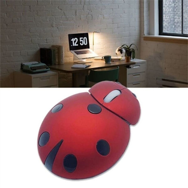 Trådløs Beetle Mouse Tegnefilm Animal Mouse RØD Red