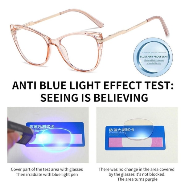 Anti-Blå Lys Briller Runde Briller HVID White
