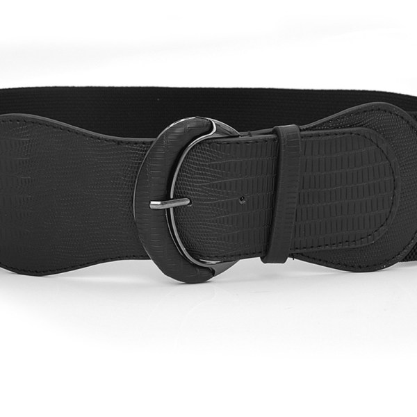 Bredt elastisk bælte Cinch talje stretch bælte SORT Black
