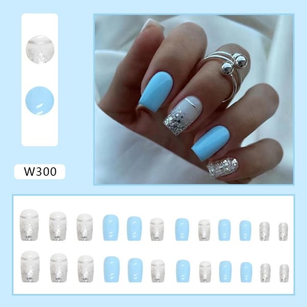 24st False Nails Long Square W302 W302 W302