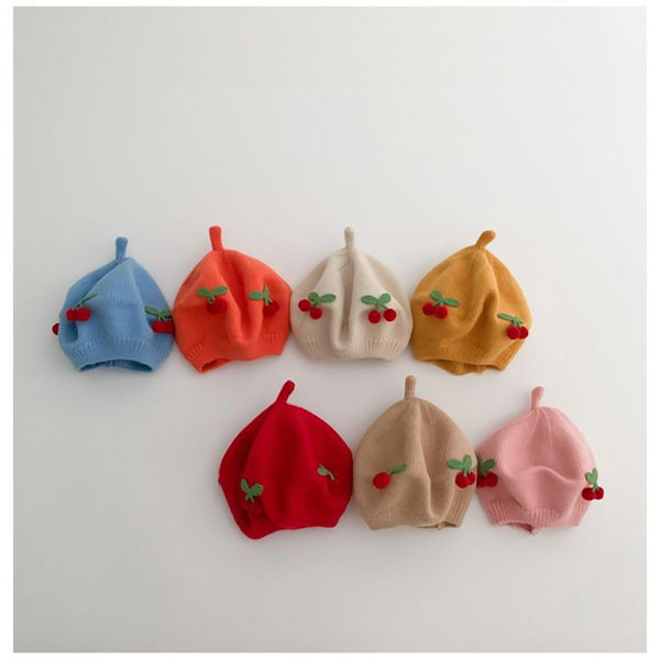 Ensfargede Beret-hatter Kirsebær-baskerhatter ORANSJE orange