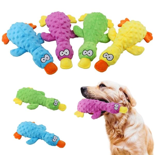 Hundleksaker Plysch Squeaky Duck BLÅ Blue