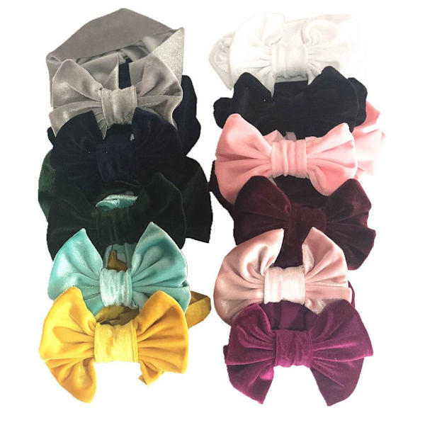 Velvet Baby Bow -hiuspanta Newborn Winter -hiusnauhat KELTAINEN Yellow