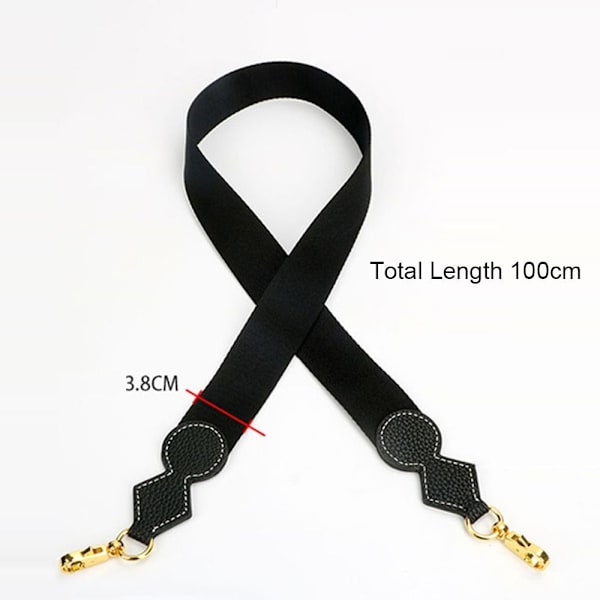 Puuvillainen käsilaukun olkahihna Crossbody hihna MUSTA black