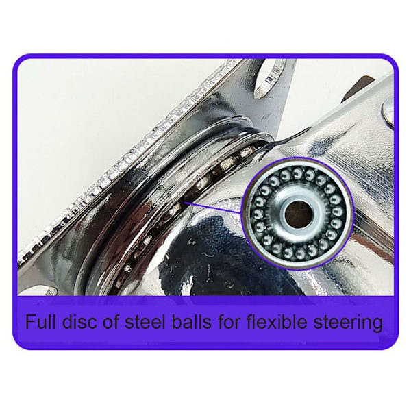 4 Stk 2''Swivel Caster Hjul Pladehjul med 2 bremser