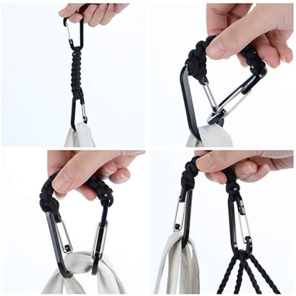 2Pak Paracord Nøglering Krog D Ring Karabinhage Clips