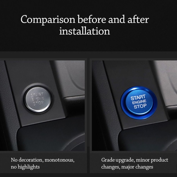 Startknapp-klistremerker Nøkkelring Deksel SORT STARTPLATE Black Starter patch-Starter patch