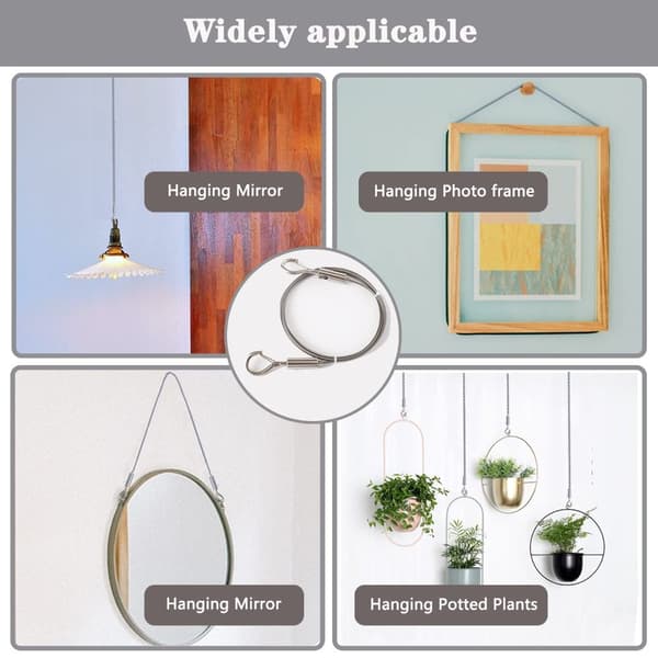 2 stk Billedhængende Wire Mirror Frame Kit Wire Rope