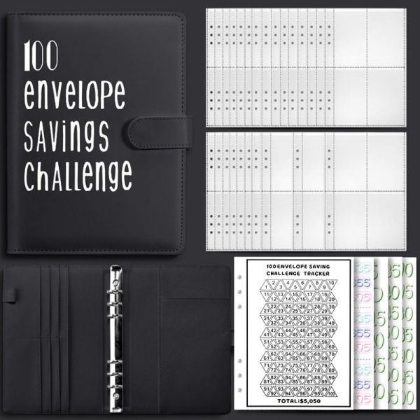 Envelope Challenge Binder Säästökirja PURPURIA purple