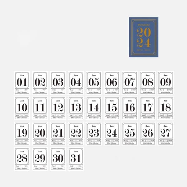 Rivbare kalendere Desktop Papir Kalender BLÅ blue