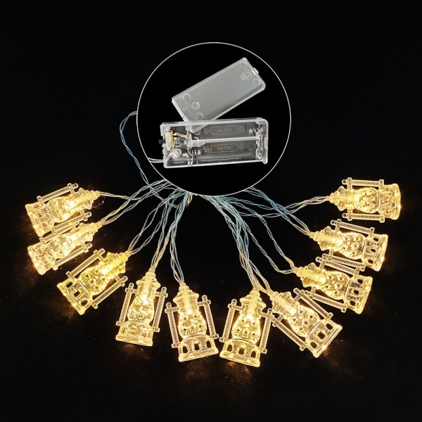 2m 10LED LED String Light Ramadan Lantern LÄMMINVALKOINEN 2M warm white Style 1