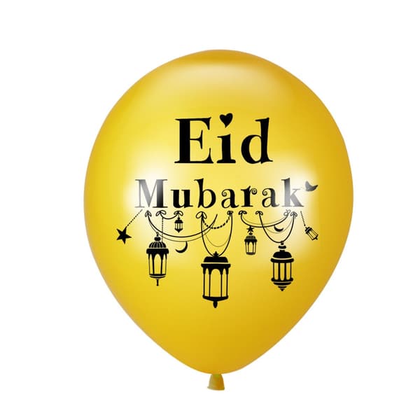 12 Tommer EID MUBARAK Balloner Latex Ballon SORT
