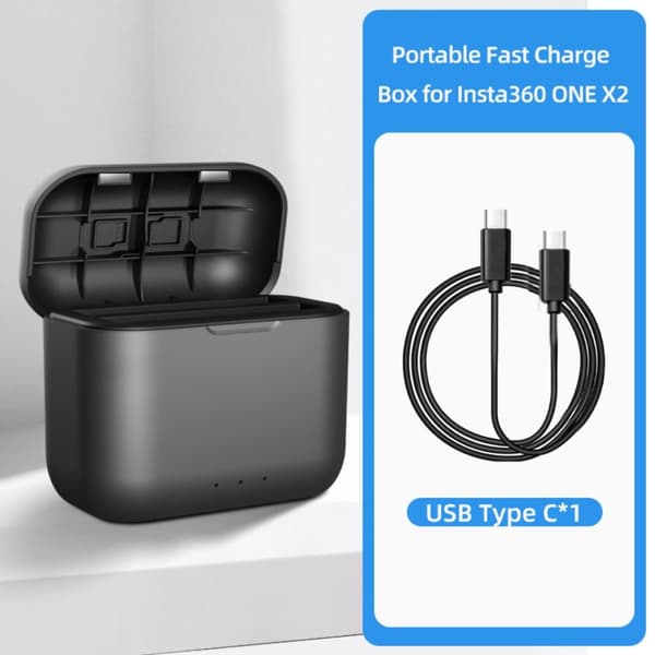 Batteriladdningsbox Laddare Batteriförvaringsbox Black
