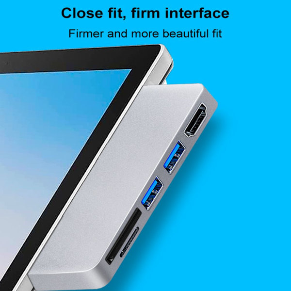 Microsoft Surface Pro 7 -telakointiasemalle USB 3.0 HUB Silver