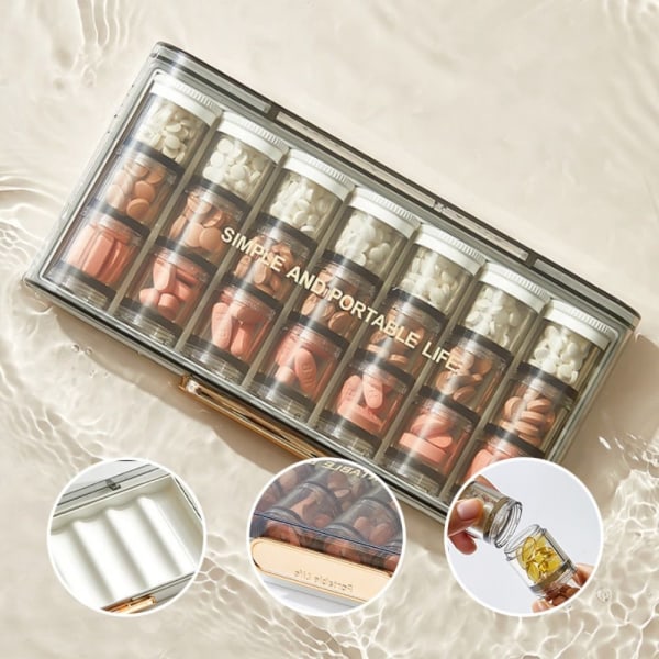 Ugentlig Pilleæske Travel Pill Organizer HVID white