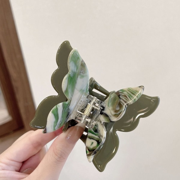 Butterfly Hair Clips Acetate Claw Clips MØRKEGRØNN dark green