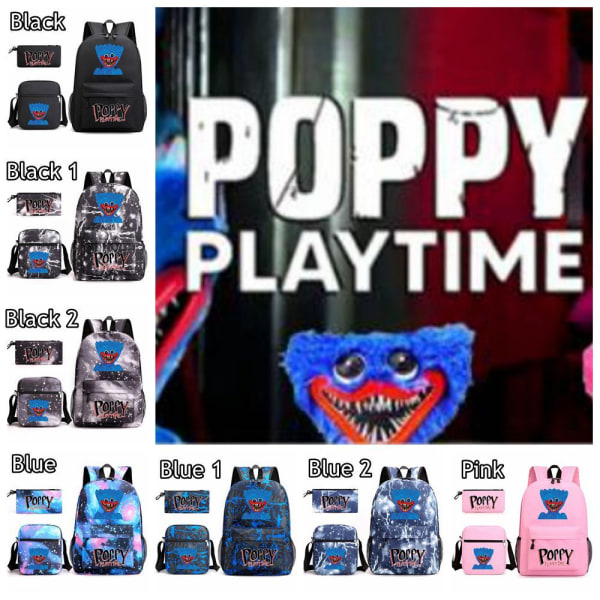 Poppy Playtime Ryggsäck Huggy Wuggys Ryggsäck Set BLÅ Blue