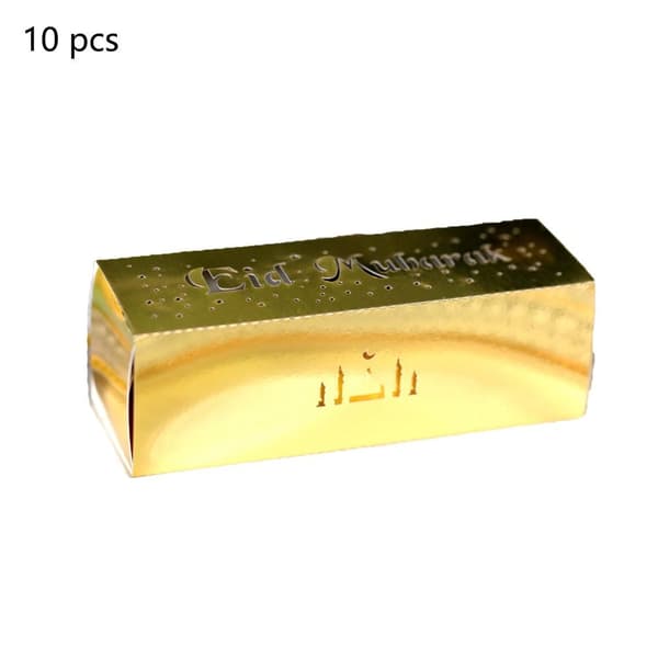 10 st Eid Mubarak Godisaskar Ramadan Godispåse GULD
