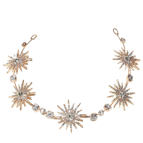 Star Headpieces Crown Rhinestone Tiara GULD gold