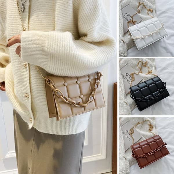 Mode PU Läder Axelväskor Handväskor KHAKI khaki