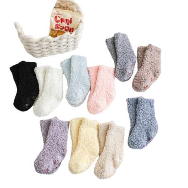 Babysokker Plys Fluffy Socks GRÅ S Grey S