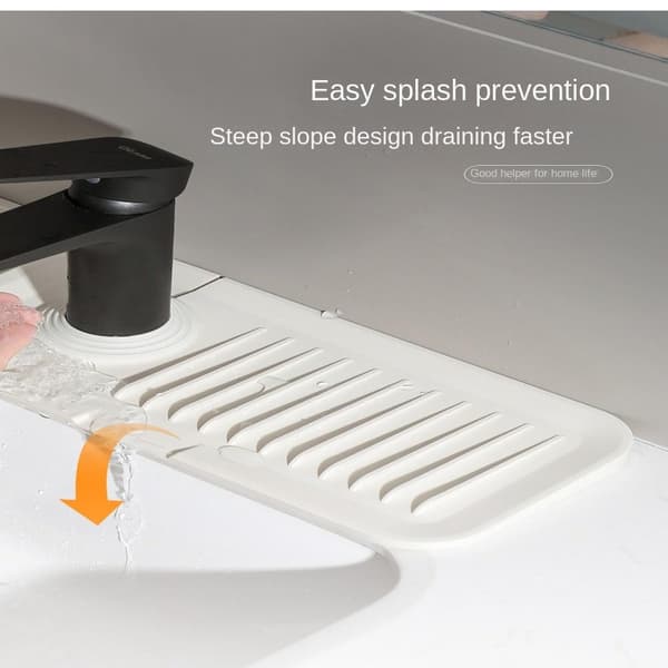 2 STK Vask Splash Guard Kran Vannfangermatte BEIGE&GRÅ Beige&Grey
