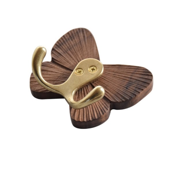 Butterfly Solid Wood Krok Svart Valnöt Spårlös självhäftande krok A