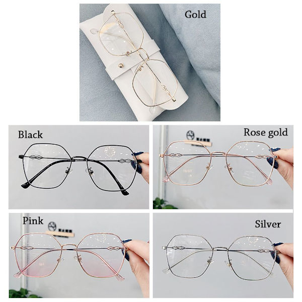 Anti-Blue Light Lasit Ylisuuret silmälasit ROSE GOLD Rose gold