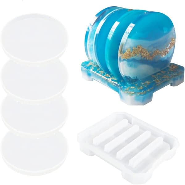 4stk Rund Coaster Silikone Forme Holder Forme coaster forme
