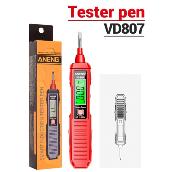 Smart Induktio Tester Pen Electric Pen PUNAINEN Red