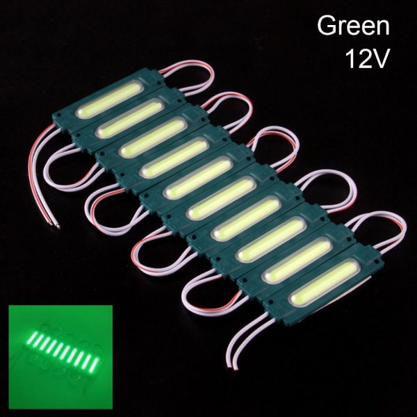 10STK LED Modul COB Lys GRØN 12V GRØN 12V green 12V