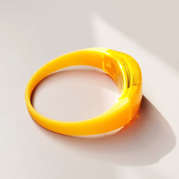 2stk LED Glow Armbånd Lydaktivert Bangle GUL yellow