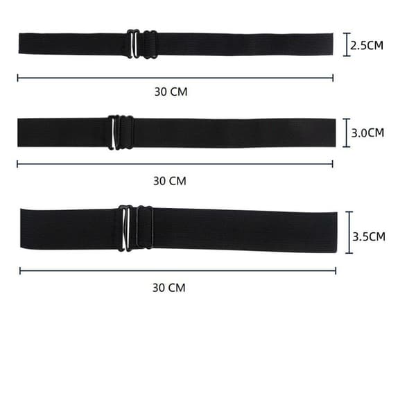 5 stk. paryk fast materiale Elastikbånd SORT 2.5CM 2.5CM black 2.5cm-2.5cm