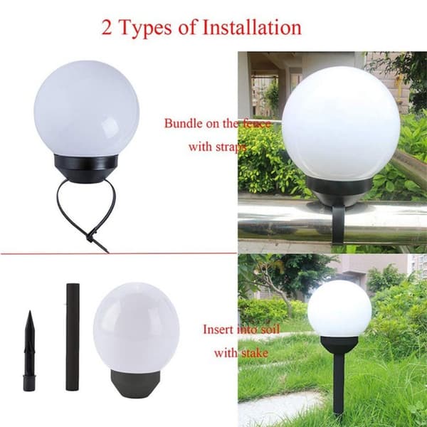 2stk Garden Globe Lamper Solar Light HVIT LYS HVIT LYS white light