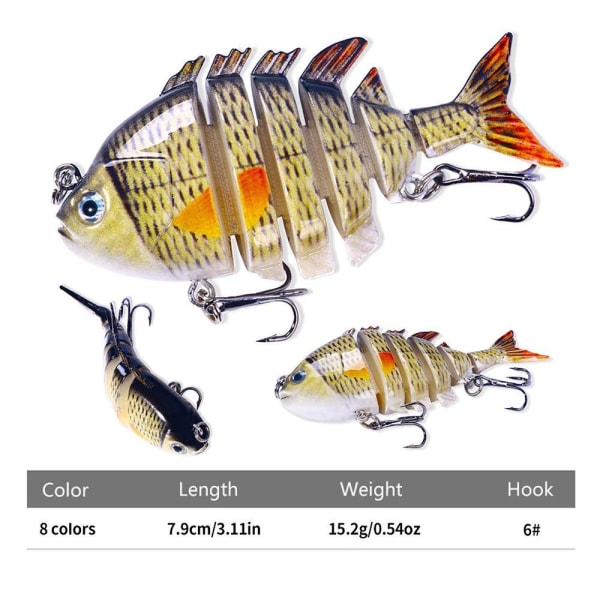 Multi Section Fishing lokke Minnow Bait 4 4 4