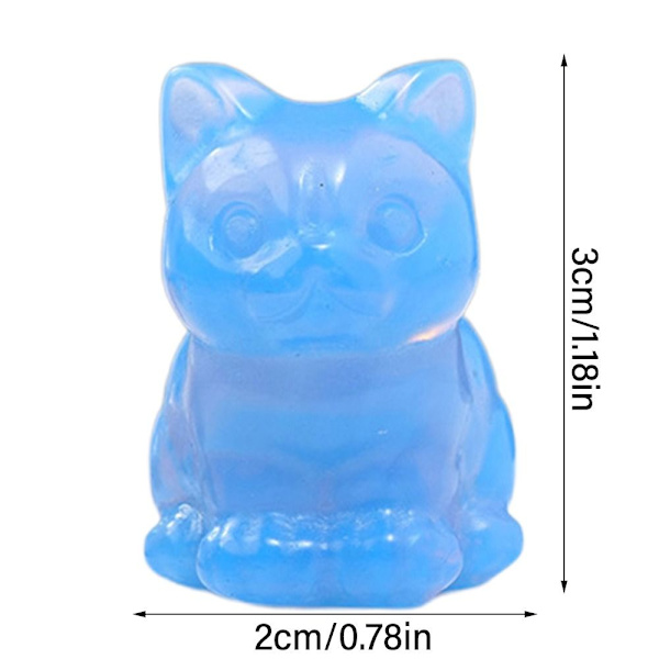 Luonnollinen Crystal Cat Figurine Fortune Cat Statue 7 7 7