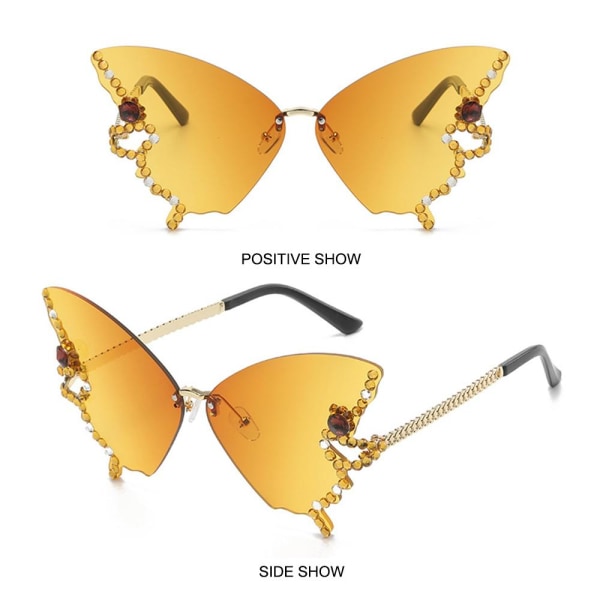 Diamond Butterfly Solbriller Bling Solbriller GRADIENT GUL Gradient Yellow