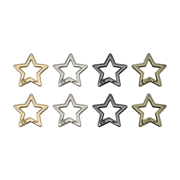 4stk Spring Ring Spænder Karabinhage SORT Black