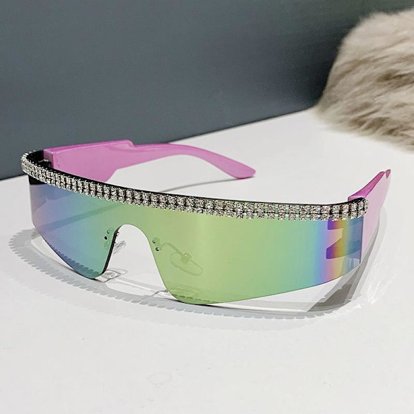 Y2K aurinkolasit Wrap Auringon lasit SILVER Silver