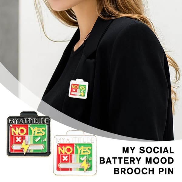 Mood Conversion Metal Brosje Bag Pin SORT Black