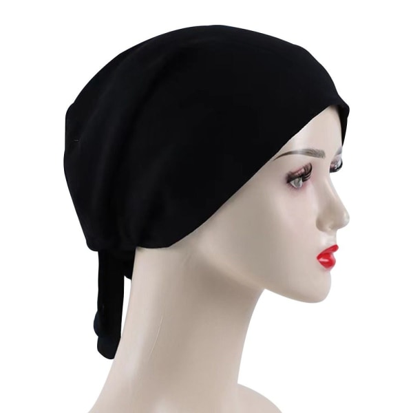 Turban Hat Hijab Cap SVART Black
