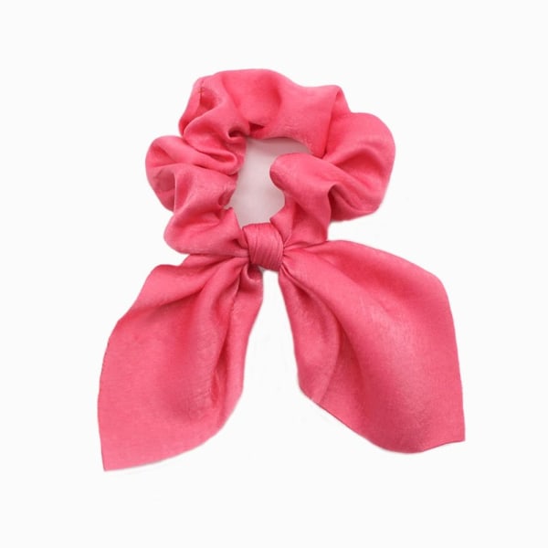 5 stk Silke Scrunchie Bowknot Hårreb ROSE RED rose red