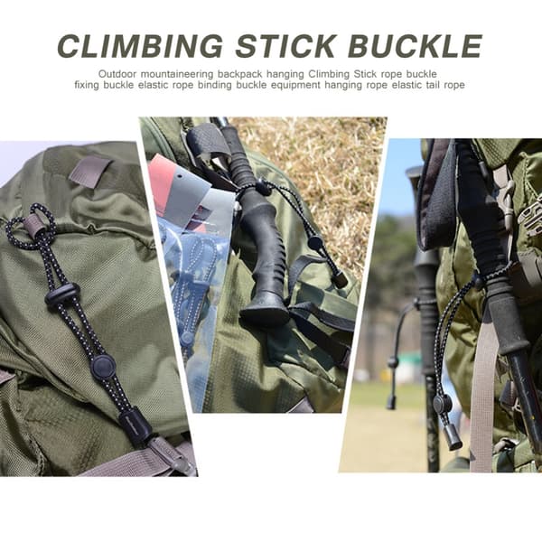 2 st Mountaineering Bag Spänne Trekking Pole Rope Spänne