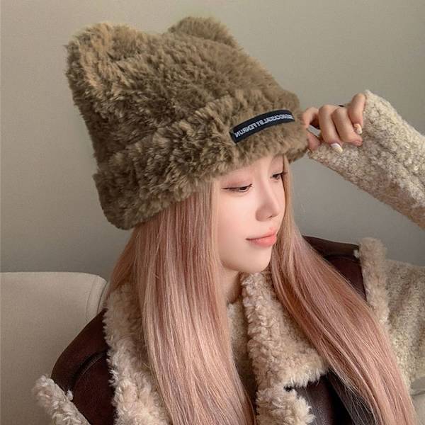 Plys Hat Beanie Hat PINK pink