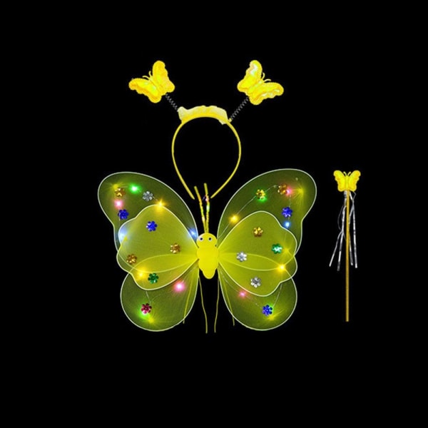 LED børnekostume rekvisitter piger nederdele Angel Luminous Wings yellow pattern 1