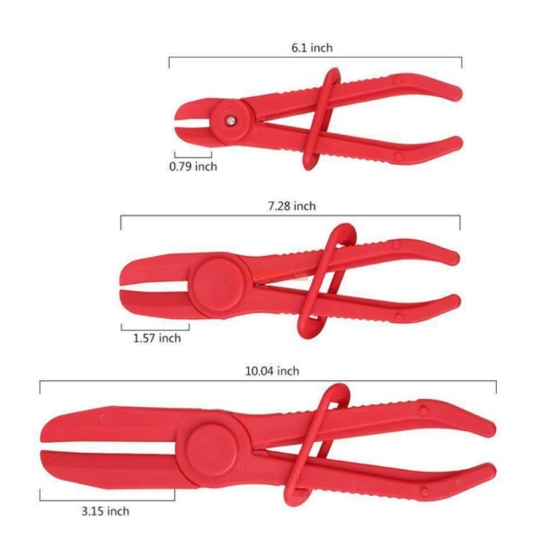 3 STK Nylonslangeklemmesæt Linjeklemmetang Linjerørtang Red 3pcs-3pcs